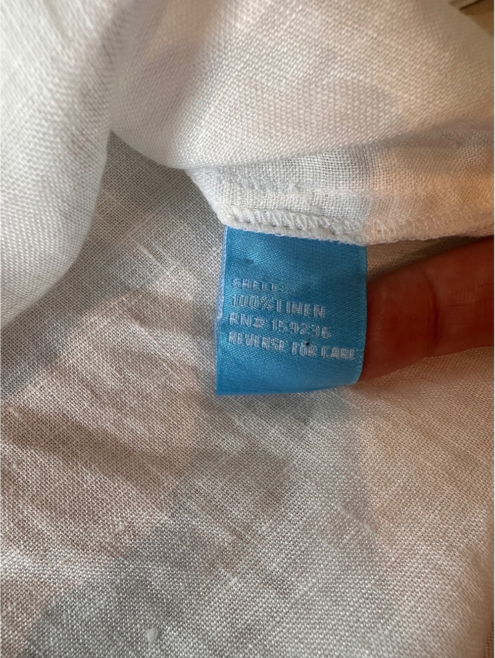 J. McLaughlin 100% Linen White V-neck 3/4 Sleeve Tunic Blouse Women’s Small - Picture 8 of 10